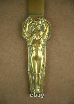 Magnif Cupe Paper In Bronze Art Deco Women Nue Lucien Bazor (1889-1974)