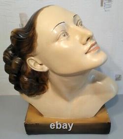 Magnificent Large Bust Of Woman In Plaster. Art Deco. According To Salvatore Melani
