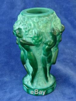 Malachite Vase Curt Schlevogt Art Deco Naked Women / Nude Women