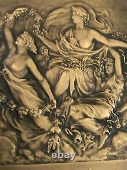 Medaille Bronze Plate Lamourdedieu Art Nouveau Art Deco Woman Nude Floreal