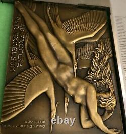 Medaille Plaque Femme Nue Art Deco New Delamarre Non-atribue