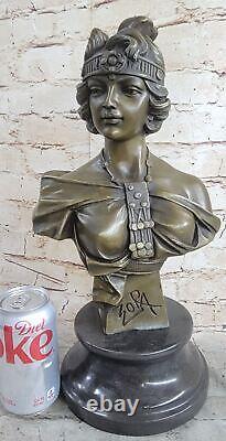 Medium Bronze Bust of a Beautiful Woman by Villanis Art Deco Cast Nr.