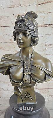 Medium Bronze Bust of a Beautiful Woman by Villanis Art Deco Cast Nr.