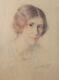 Mixed Media Portrait Of 1925 Signed Schultz Germany Alsace Art Deco