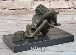 Modern Art Deco Bronze Sculpture Erotic Woman Metal Hand Opening Chair Decor