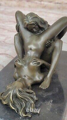 Modern Art Deco Bronze Sculpture Erotic Woman Metal Hand Opening Chair Decor