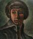 Modern Art Painting School Of Paris Portrait Woman Brown Art Deco Oil Wood 1920
