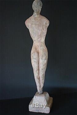Naked Woman Statue Concrete Terracotta Art Deco Modern Art XX 20th 1951 64 CM