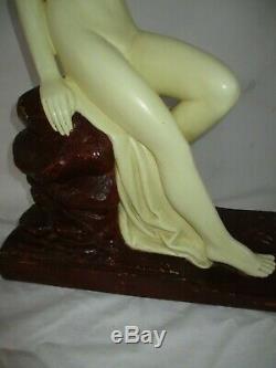 Naked Woman Statue Lemanceau (54cm) Art Deco Odyv / French Naked Sculpture 1900-1930