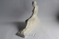 Naked woman cracked ceramic Art Deco (63320)