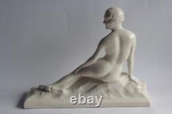 Naked woman cracked ceramic Art Deco (63320)