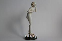 Naked woman porcelain Prof. Otto Poertzel Germany Art Deco (64274)