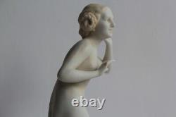 Naked woman porcelain Prof. Otto Poertzel Germany Art Deco (64274)