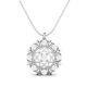 Natural Oval Art Deco Filigree Pattern Women's Necklace 925 Sterling Silver