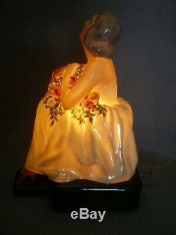 Night Light Burns Perfume Woman Art Deco 1920 Erelbe Vintage Perfume Lamp Sculpture