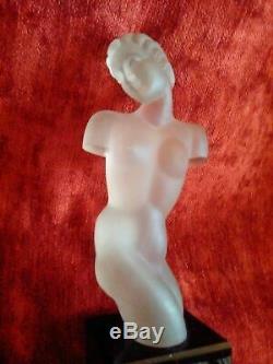 Nude Art Deco Beautiful Female Bust Glass Sculpture Curiosa Perfect Condition