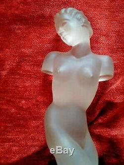 Nude Art Deco Beautiful Female Bust Glass Sculpture Curiosa Perfect Condition