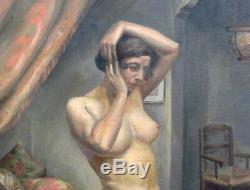 Nude Portrait Of Woman French School Of The Twentieth Century Oil On Canvas Art Deco