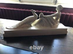 Odyv Statuette Art Deco At The Cracked Peacock Shell Duf State Tb 1930