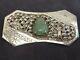 Old Art Deco Brooch For Women And Silver Jadeite Jade Tonkin Indochina