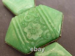 Old Art Deco Brooch For Women With Jade Jadeite Email