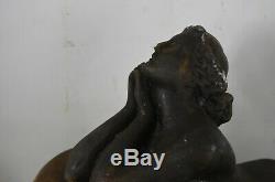 Old Art Deco Plaster Female Nude Statue By Pradier Year 50 Style