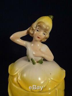 Old Art Deco Porcelain Candy Pineapple Woman 30 Years Germany