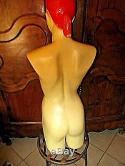 Old Bust Lingerie-pin Up-mannequin Naked Red-haired Woman Vintage 1950