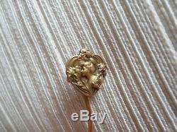 Old Hairpin Tie / Hat-18k Solid Gold-wife Art-deco-solid Gold