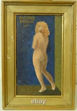 Old Painting Painting Oil Toile Portrait Art Deco Sign Braun
