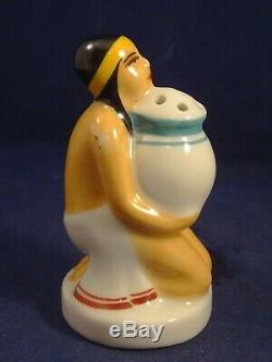 Old Salt Shaker Porcelain Egyptian Woman Henri Delcourt Boulogne Art Deco