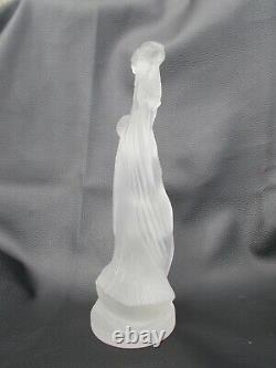 Old Statuette Naked Woman In Glass Art Deco Etling 94 Statue Glass Sculpture