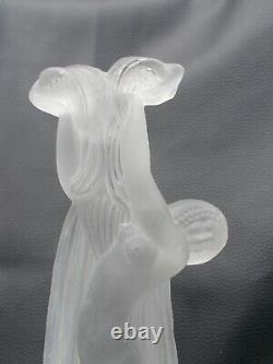 Old Statuette Naked Woman In Glass Art Deco Etling 94 Statue Glass Sculpture