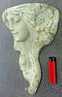 Old Vase Door Bouquet Wall Art-nouveau Female Head Cast Iron