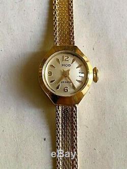 Old Watch Bracelet Women 18k Gold, 11 Gr Mod Art Deco, Unworn
