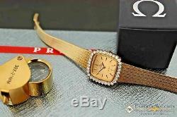Omega Vintage City Of Women 32 Automatic 18k Gold Diamond Watch Ref 8298 195