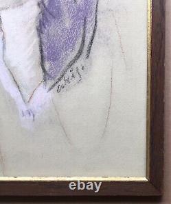 Original Art Deco Drawing Aris Metzanov Russian School of Paris Woman Portrait 1920