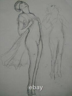 Original Designs Curiosa Sketch Woman Art Deco Study Nu Fusain 1920 1930