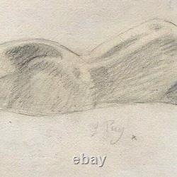 Original Old Drawing By Jean Puy (1876-1960) Woman, Naked, Lying