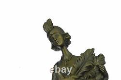 Original Signed Kassin 1920 Art Deco Style Women Bronze Sculpture Figure