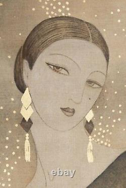 Painted Canvas, Portrait Of Woman In Art Deco Style, Contemporary Work