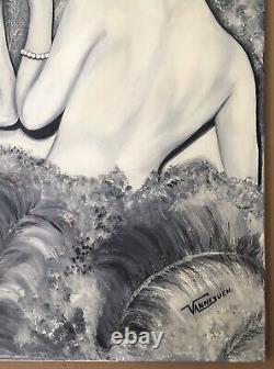 Painting Oil Oil Portrait Libertine Women Art Deco Erotism Female