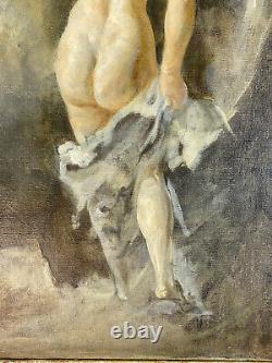 Painting / Painting / Oil On Canvas / Nude Woman Signed F. Cacan 1880 / 1979