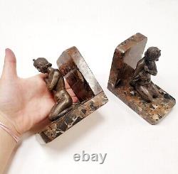 Pair of bookends Regule sculpture Oriental Dancer Women Art Deco