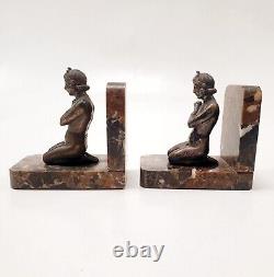 Pair of bookends Regule sculpture Oriental Dancer Women Art Deco