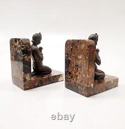 Pair of bookends Regule sculpture Oriental Dancer Women Art Deco