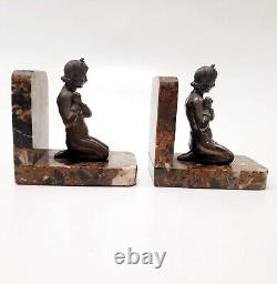 Pair of bookends Regule sculpture Oriental Dancer Women Art Deco