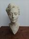Pascal Boureille (1909-1999) Art Deco Plaster Bust Sculpture Of A Woman