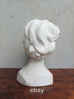 Pascal Boureille (1909-1999) Art Deco Plaster Bust of a Woman