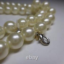 Pearl necklace white vintage fashion jewelry woman art deco design XX N8458